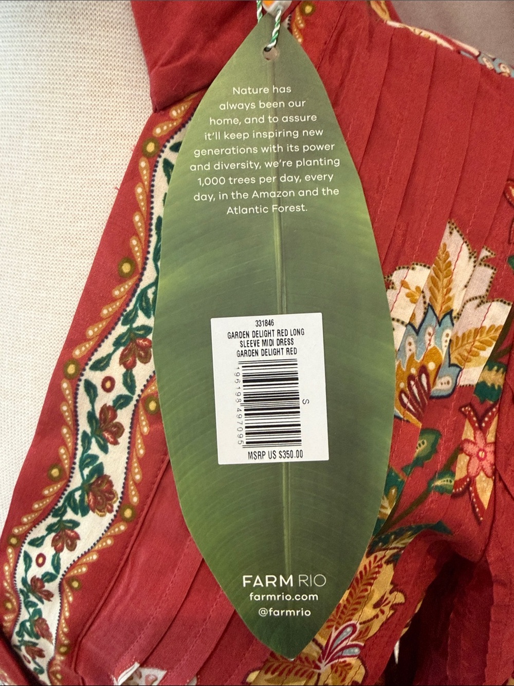 FARM Rio Red Floral Embroidered Maxi Dress with Yellow Accents - Picture 6 of 9